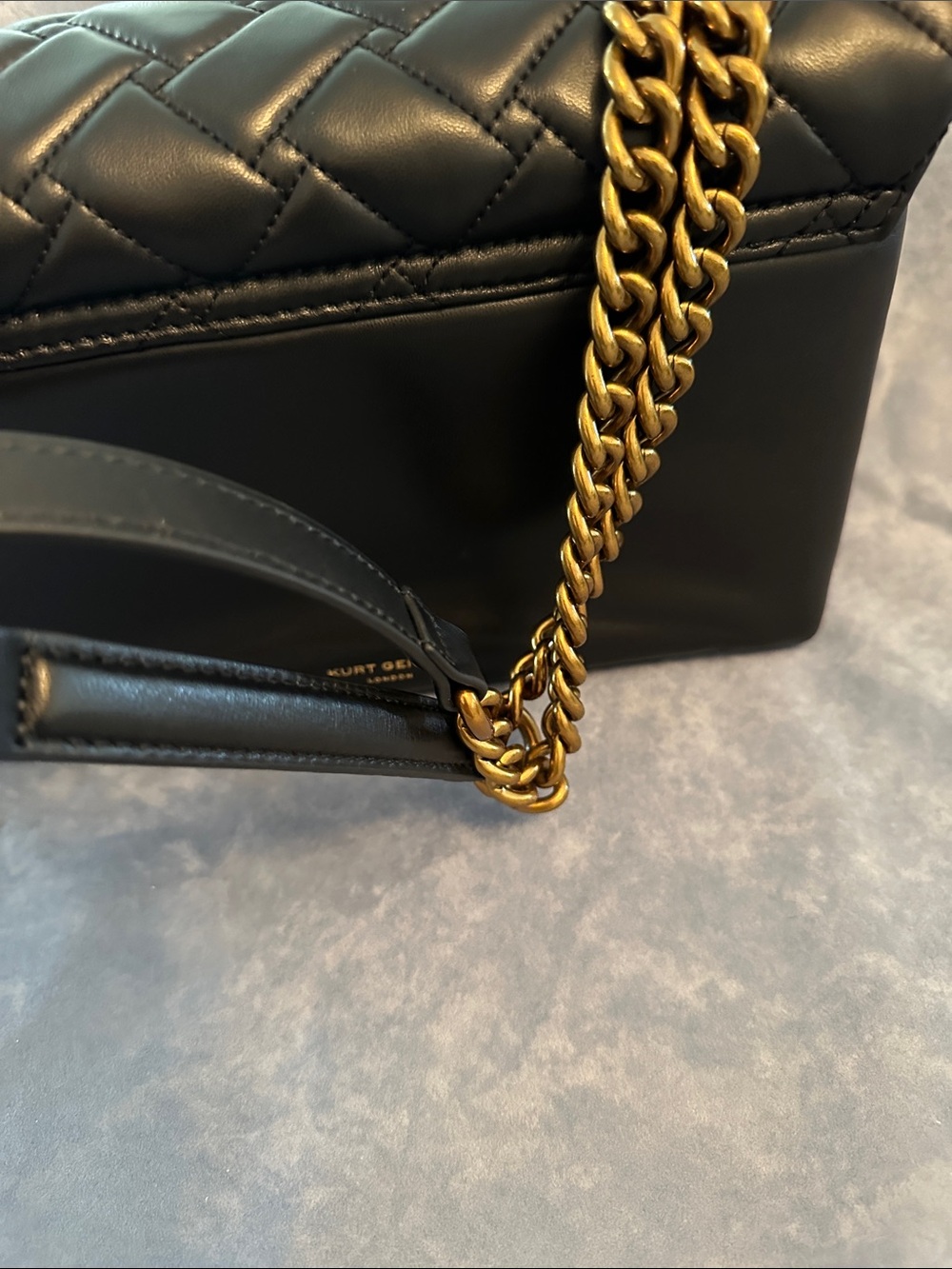 Kurt Geiger Black Quilted Shoulder Bag with Embellished Green Eye - Picture 5 of 8